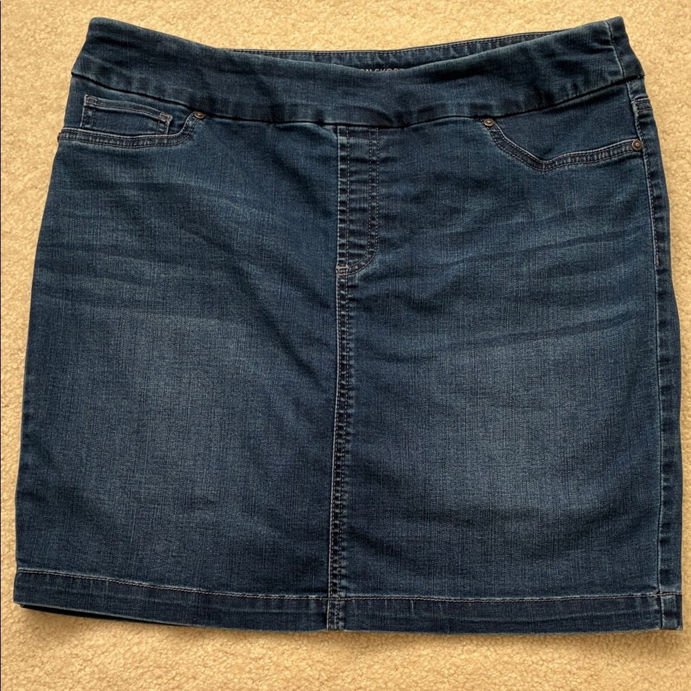 Chico's Dark Blue Denim Midi Skirt